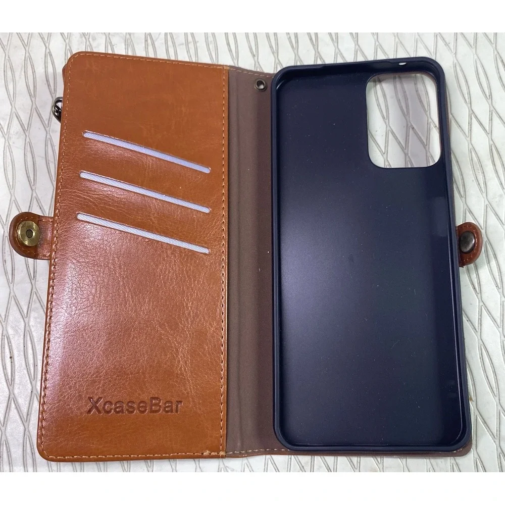 Xcase Bar Brown Leather Phone Case/Wallet/Stand For iPhone 13 Pro Max 6.75x3.25